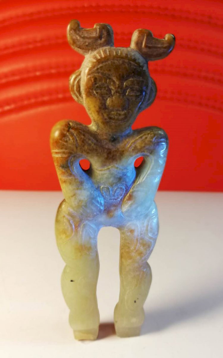 C004.Double-sided Jade of Standing Man & Woman