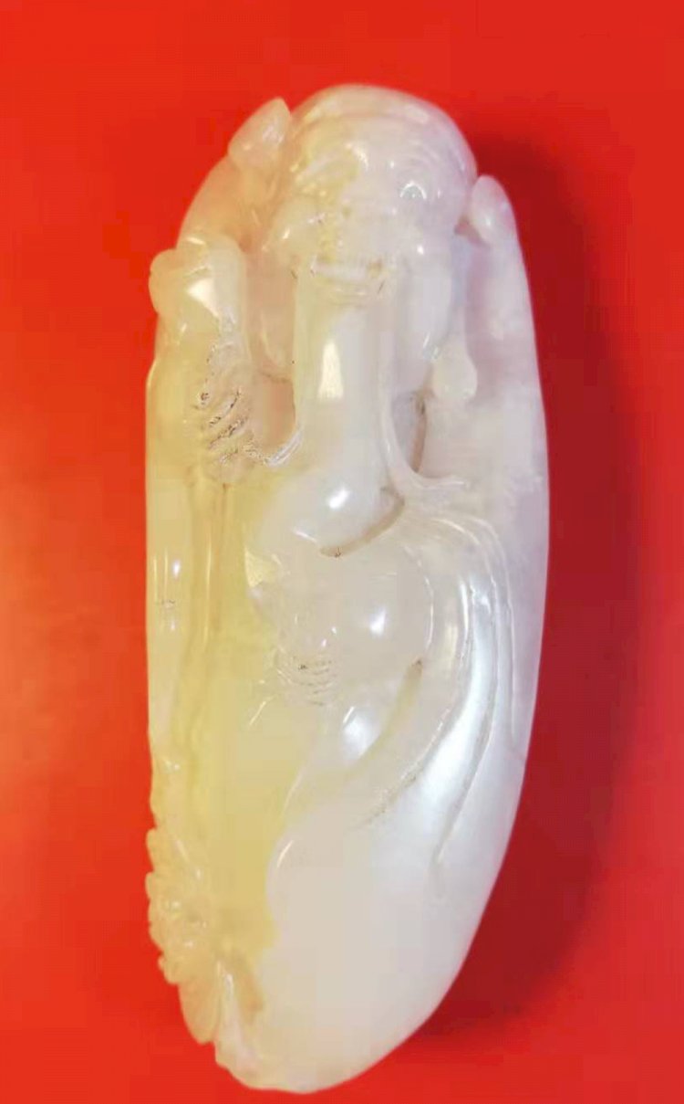 K006 White Jade Carving of Taibai Immortal