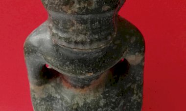 A021. Carved Man of Black Jade